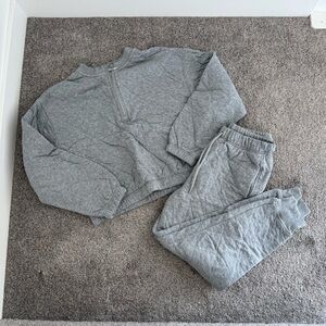 Old Navy Heather Gray Quilted Sweat Set